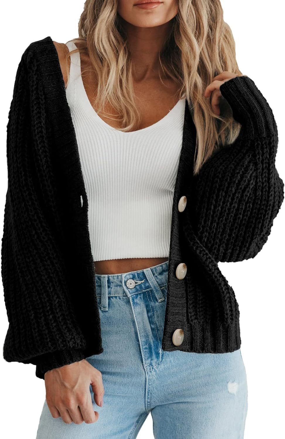 Women's Thick Knitted Cardigan Sweater