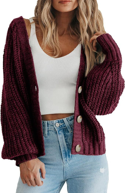 Women's Thick Knitted Cardigan Sweater