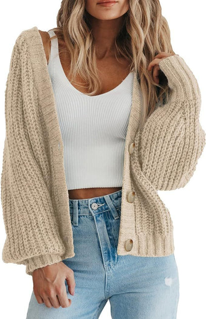 Women's Thick Knitted Cardigan Sweater